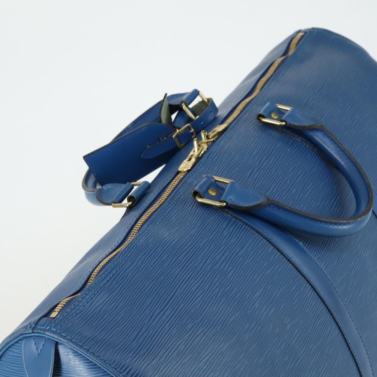 LOUIS VUITTON Epi Keepall 50 Boston Bag Blue M42965 LV Auth 161491