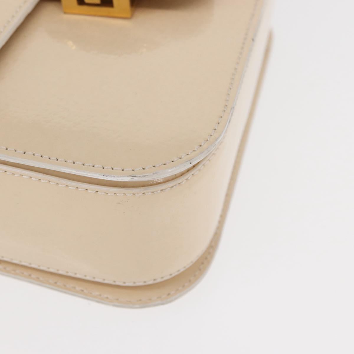 CELINE Circle Shoulder Bag Enamel Ivory Gold Auth 161499