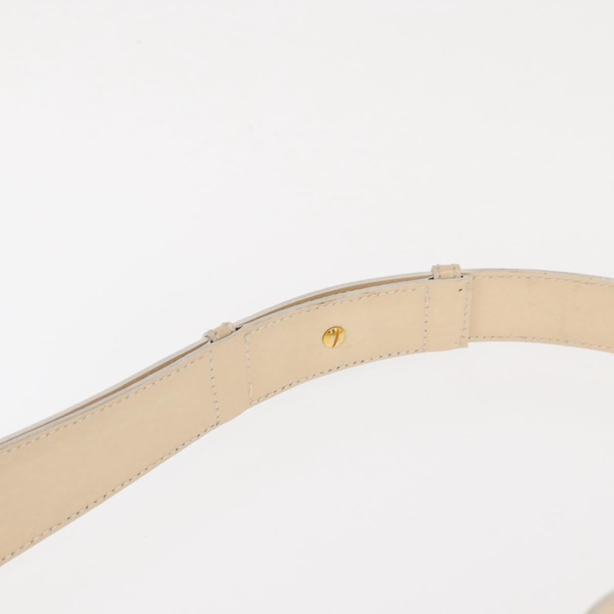 CELINE Circle Shoulder Bag Enamel Ivory Gold Auth 161499
