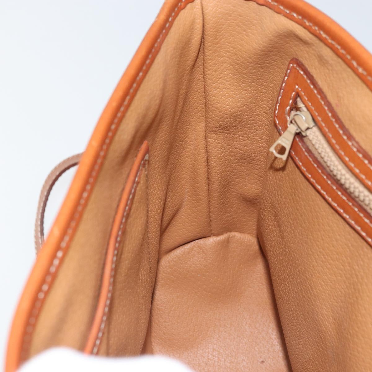 CELINE Macadam Canvas Hand Bag PVC Leather 2way Brown Gold Auth 161500
