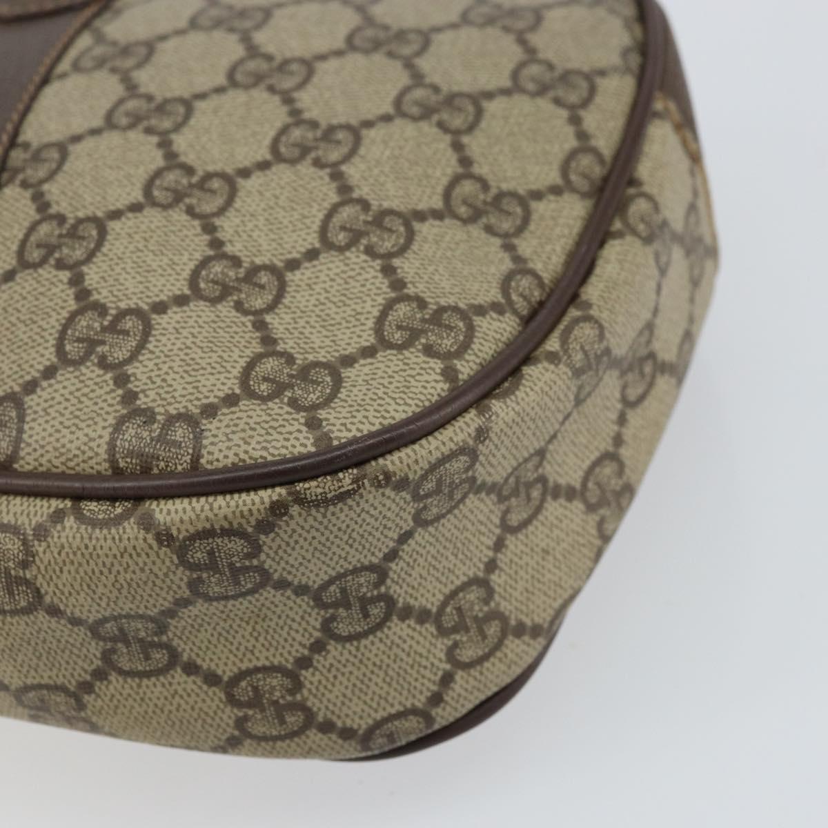 GUCCI GG Supreme Web Sherry Line Clutch Bag PVC Beige 156 01 034 Auth 161502