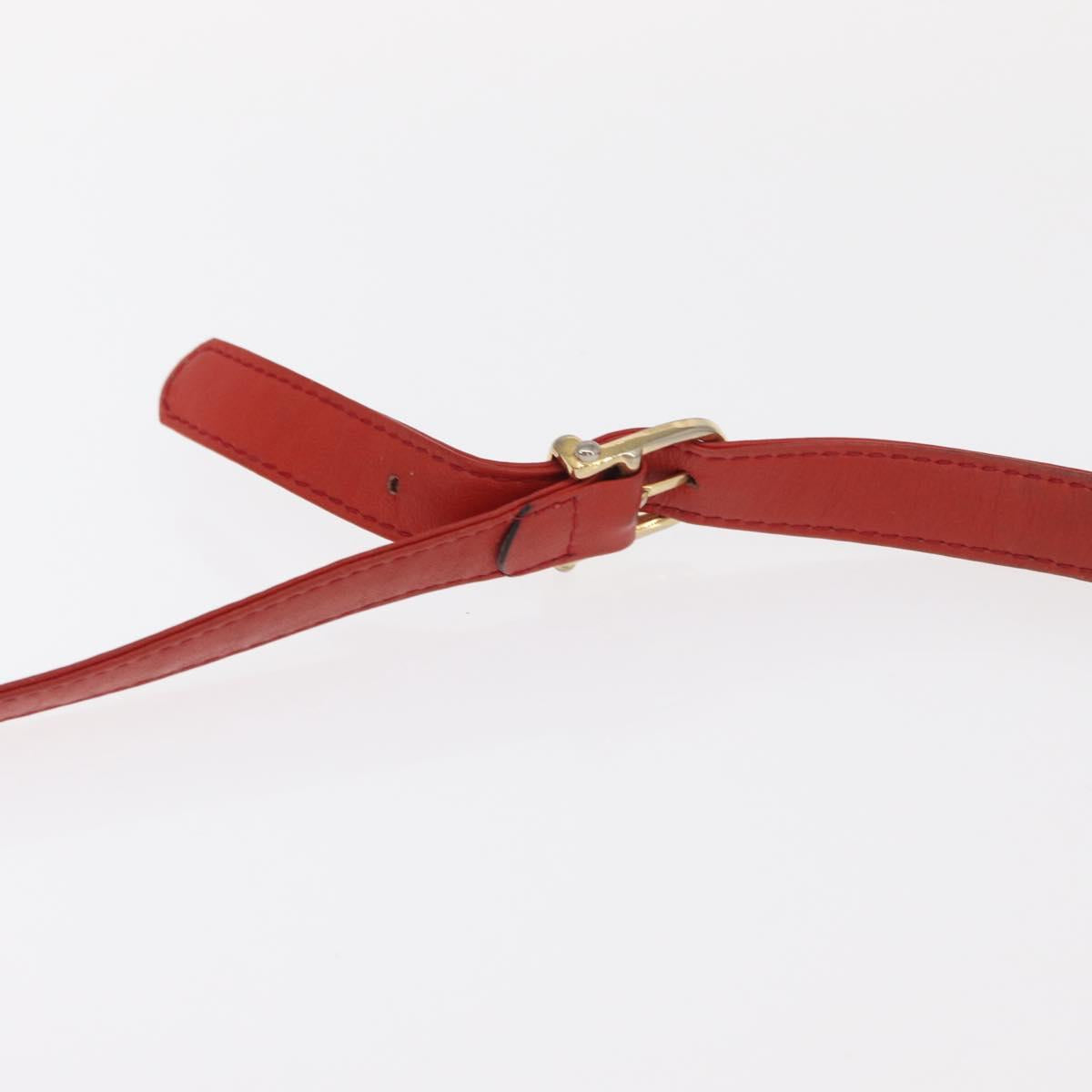 CELINE Macadam Canvas Shoulder Bag Red Gold Auth 161503