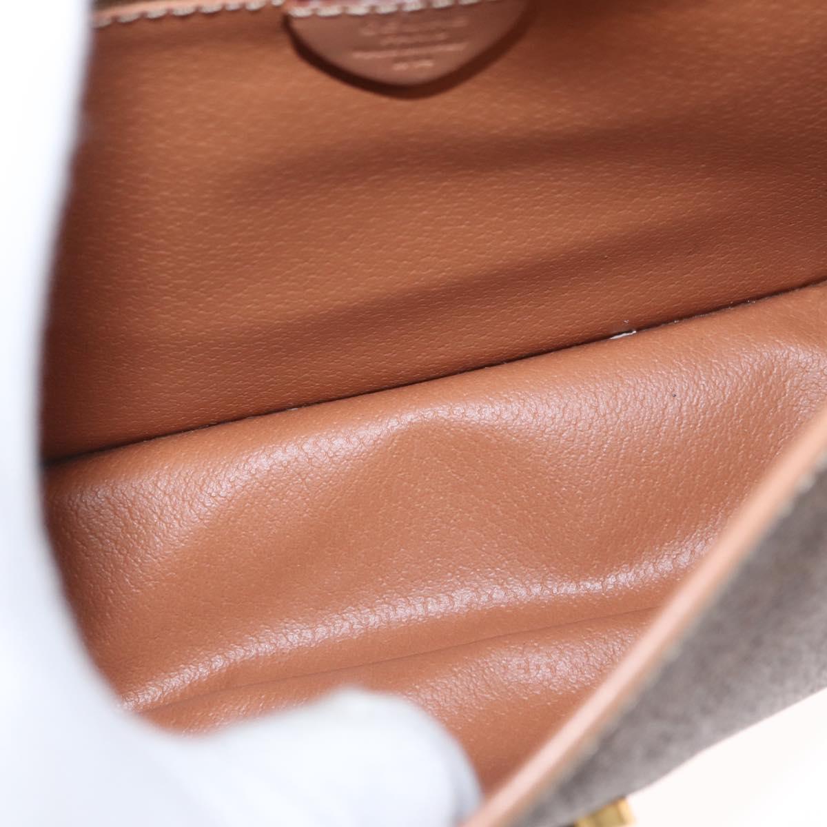 CELINE Macadam Canvas Shoulder Bag PVC Leather Brown Gold Auth 161505