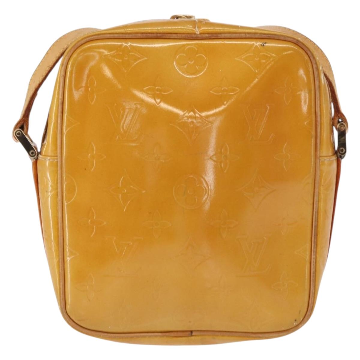 LOUIS VUITTON Monogram Vernis Wooster Bag Lime Yellow M91075 LV Auth 161506