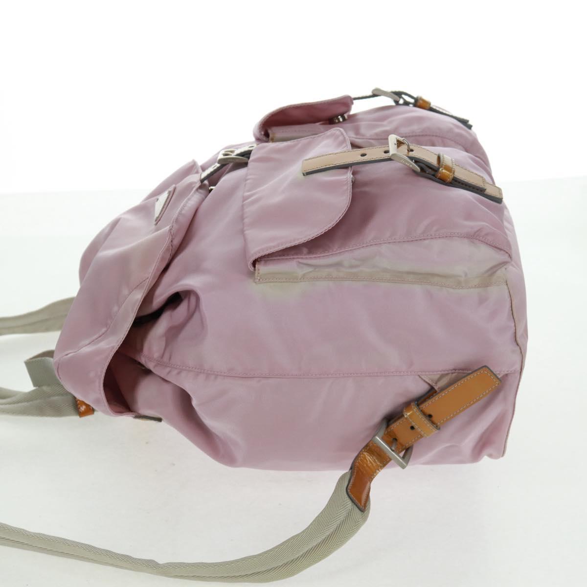 PRADA Backpack Nylon Pink Silver Auth 161509