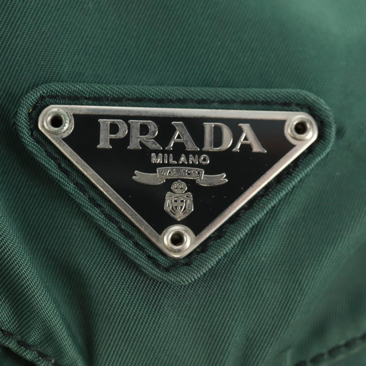 PRADA Backpack Nylon Green Silver Auth 161515