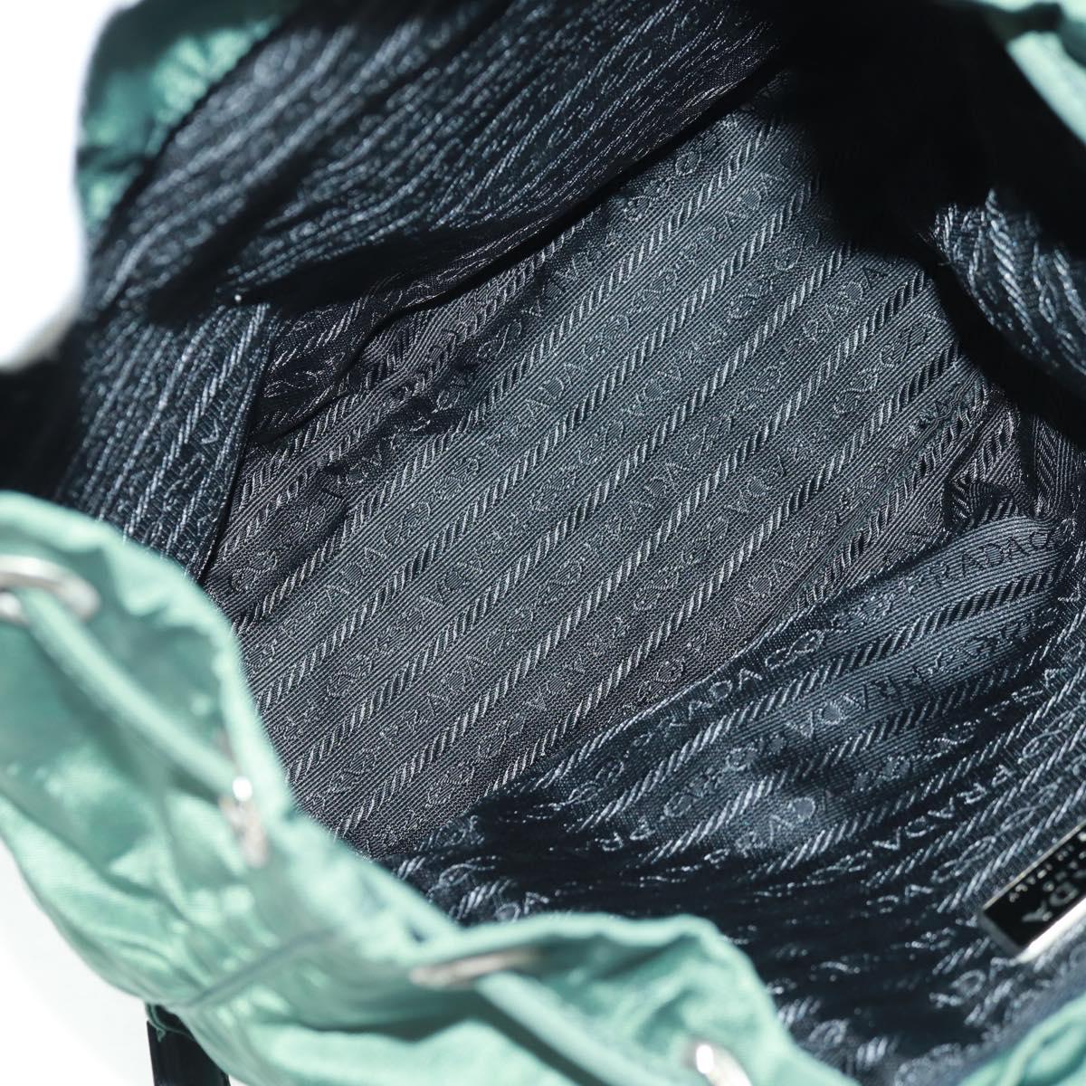 PRADA Backpack Nylon Green Silver Auth 161515