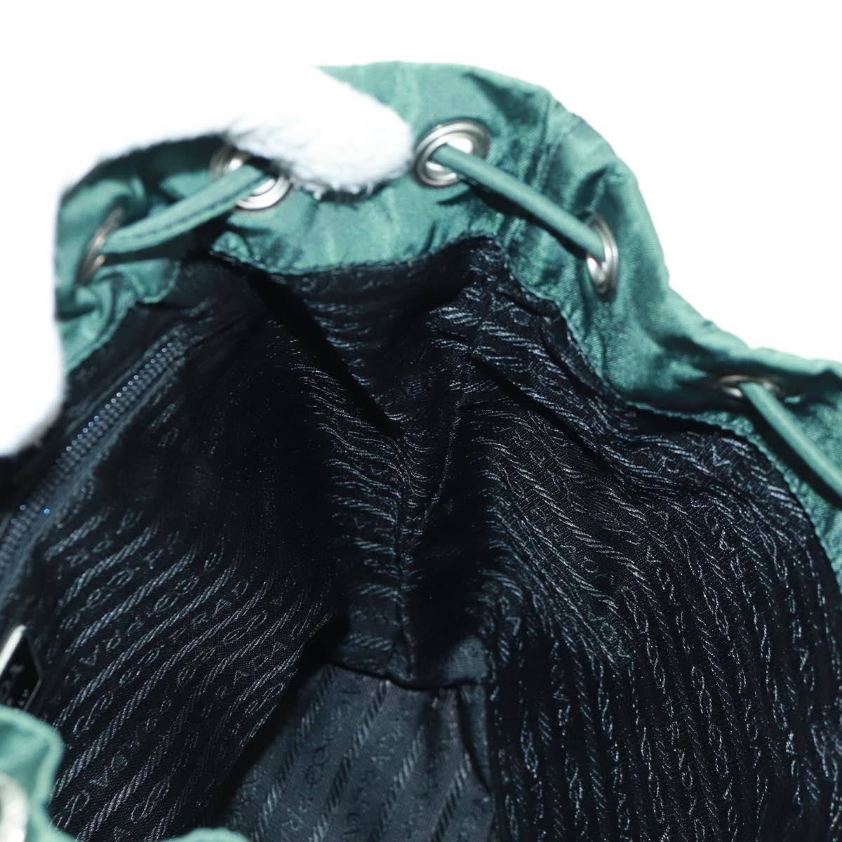 PRADA Backpack Nylon Green Silver Auth 161515