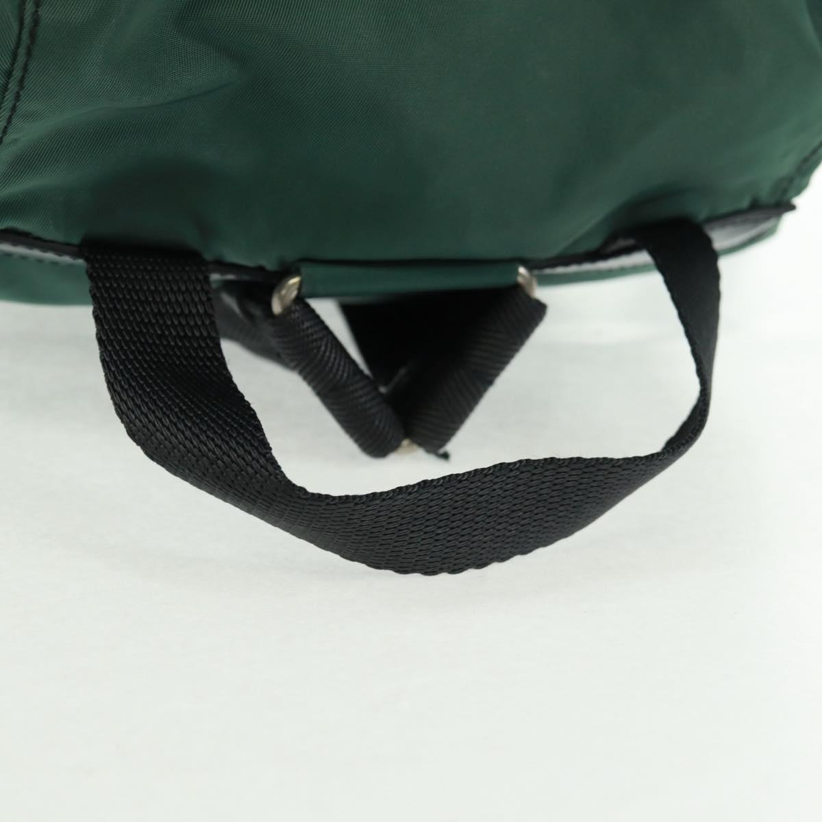 PRADA Backpack Nylon Green Silver Auth 161515