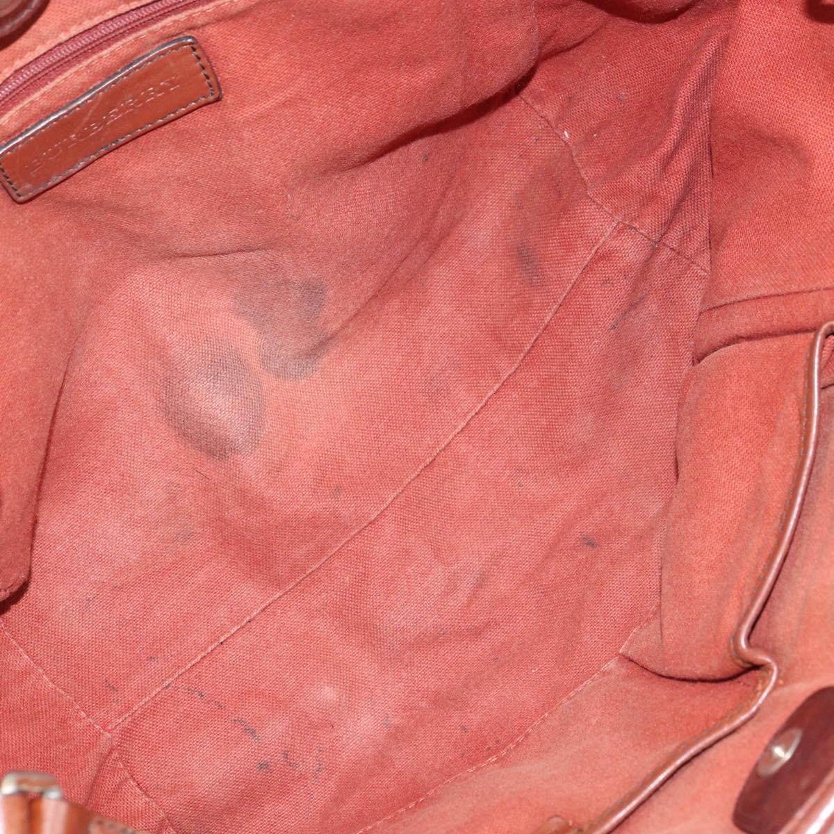 BURBERRY Nova Check Tote Bag PVC Beige Gold Auth 161529