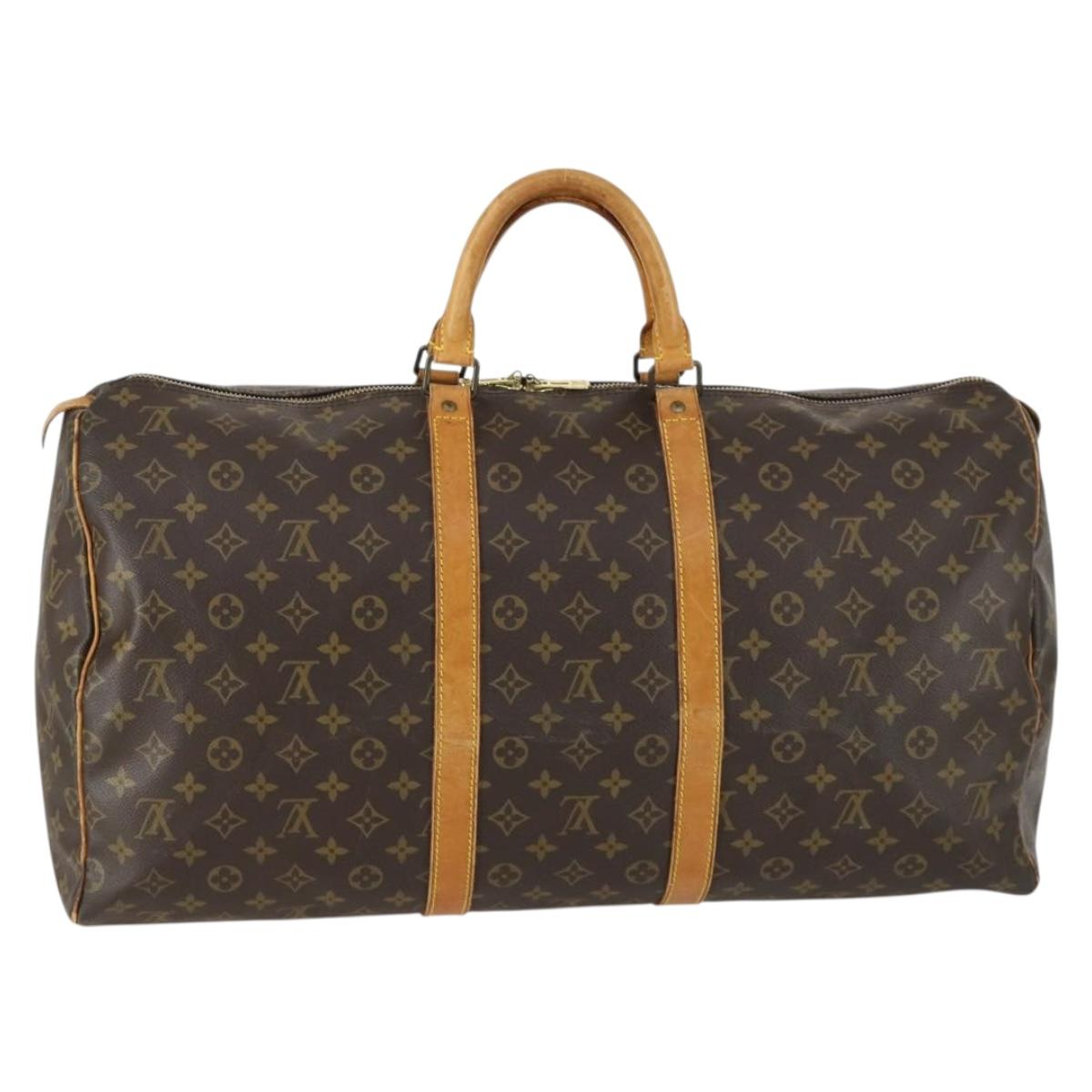 LOUIS VUITTON Monogram Keepall 55 Boston Bag M41424 LV Auth 161537