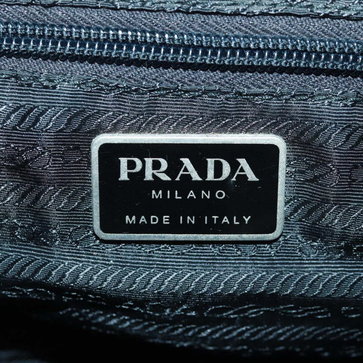 PRADA Backpack Nylon Silver Light green Auth 161541