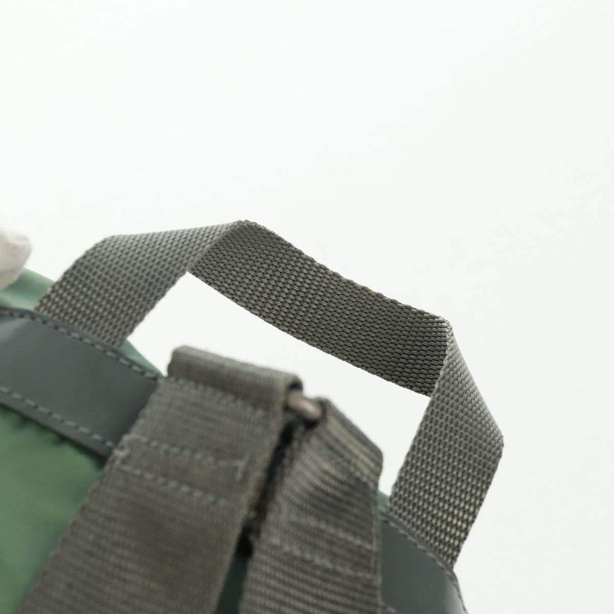 PRADA Backpack Nylon Silver Light green Auth 161541