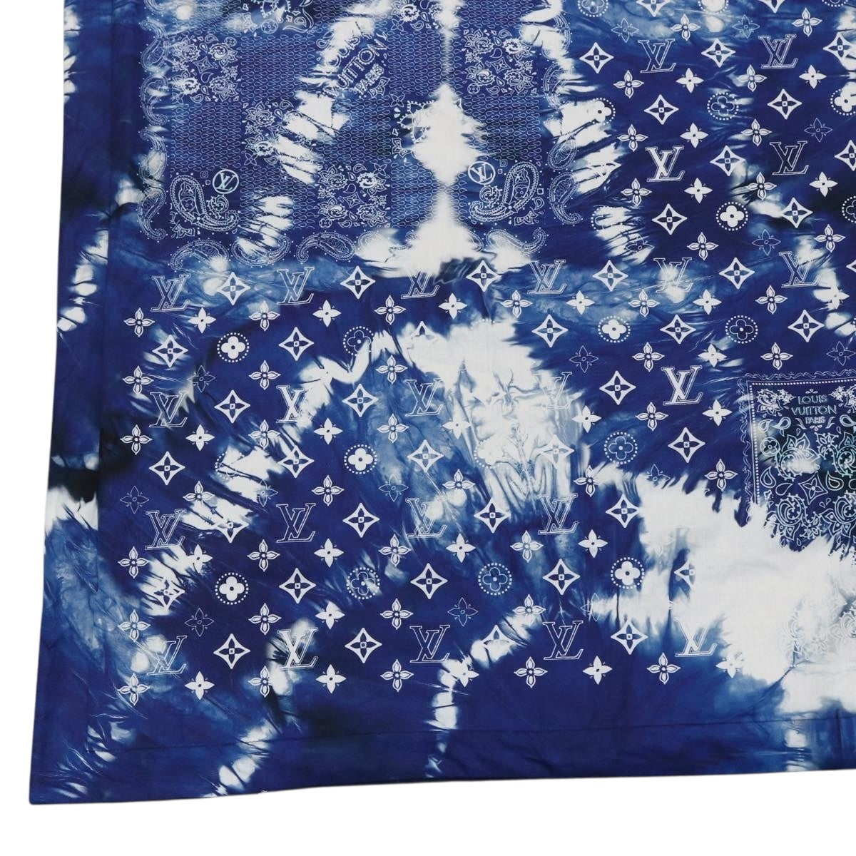 LOUIS VUITTON Monogram Bandana LF Fuuta Blanket Blue MP3348 LV Auth 161560SM