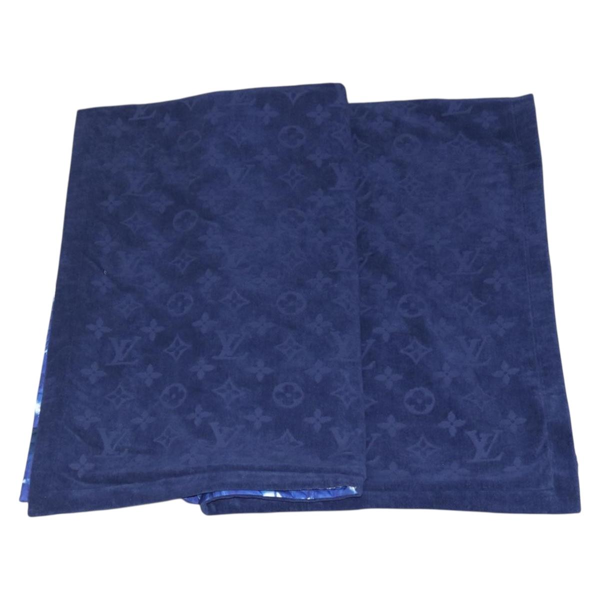 LOUIS VUITTON Monogram Bandana LF Fuuta Blanket Blue MP3348 LV Auth 161560SM