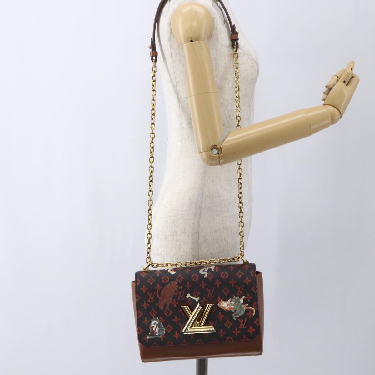 LOUIS VUITTON Catgram Sack Twist MM Shoulder Bag Marron M44408 LV Auth 161561SAV