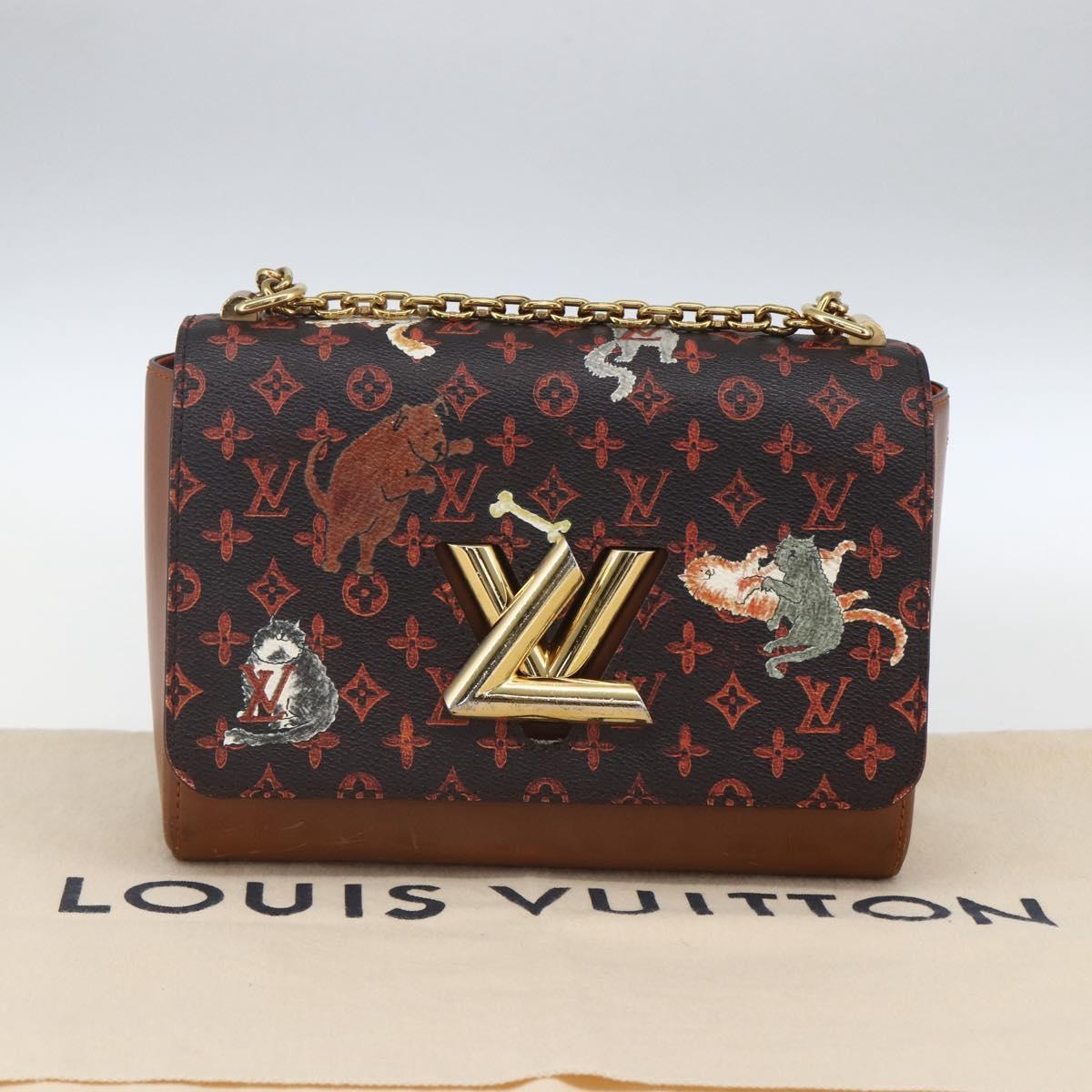 LOUIS VUITTON Catgram Sack Twist MM Shoulder Bag Marron M44408 LV Auth 161561SAV