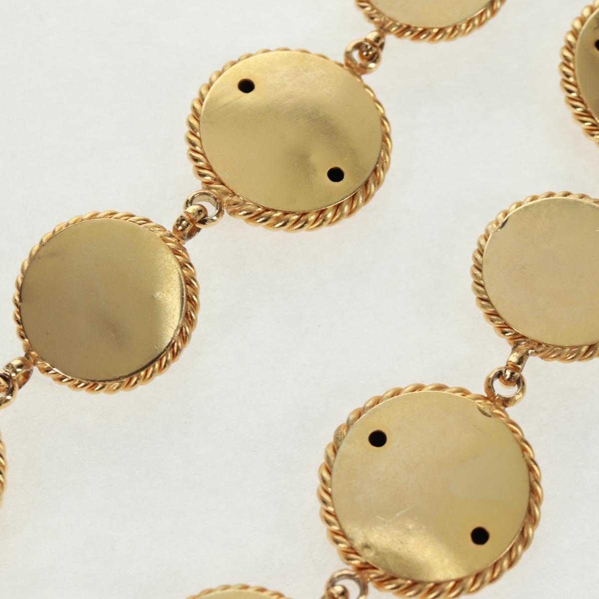 Salvatore Ferragamo Pearl Necklace metal Gold Tone Auth 161568V