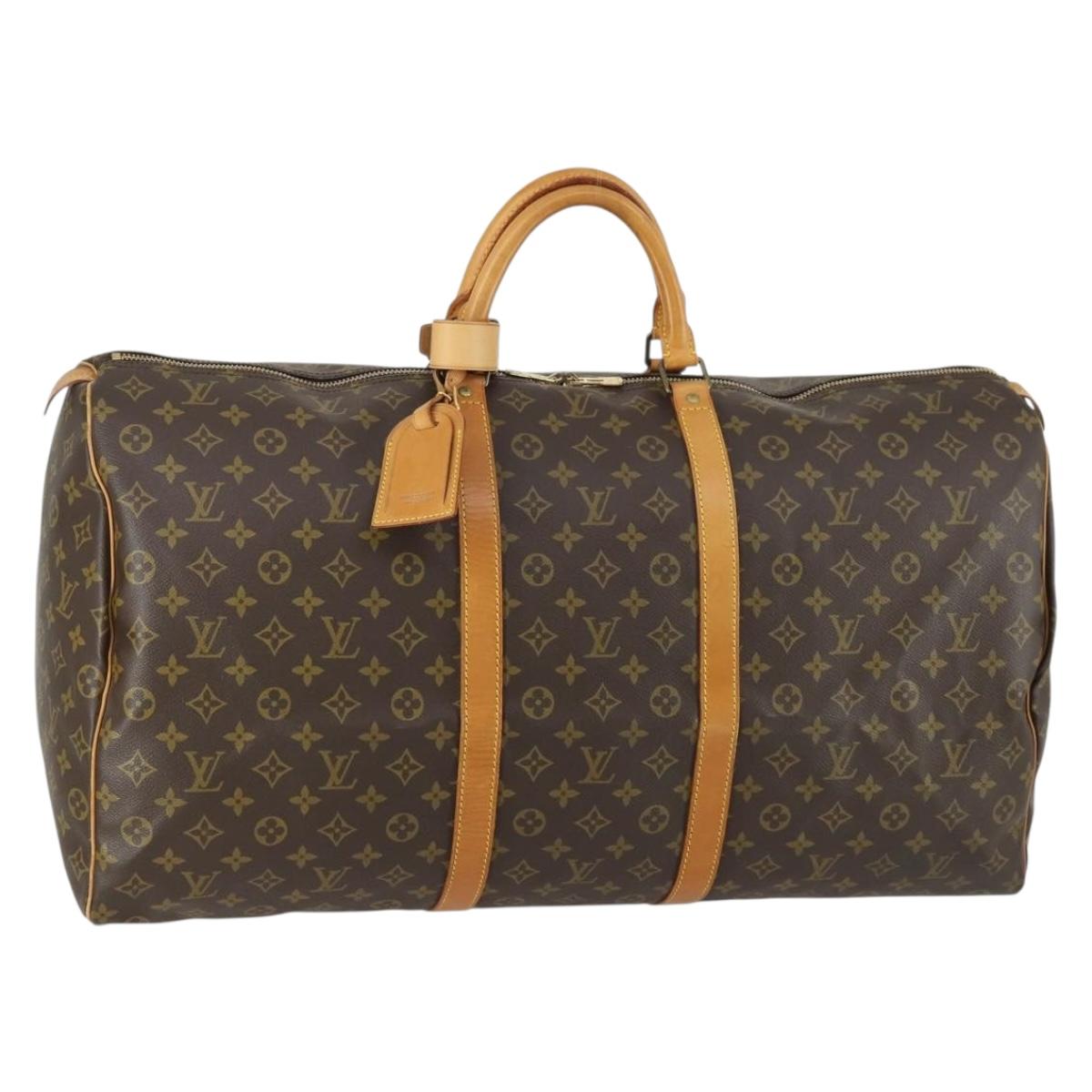 LOUIS VUITTON Monogram Keepall 60 Boston Bag M41422 LV Auth 161583