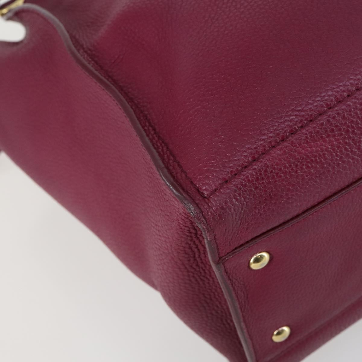 Salvatore Ferragamo Gancini Tote Bag Leather Purple Gold Auth 161588