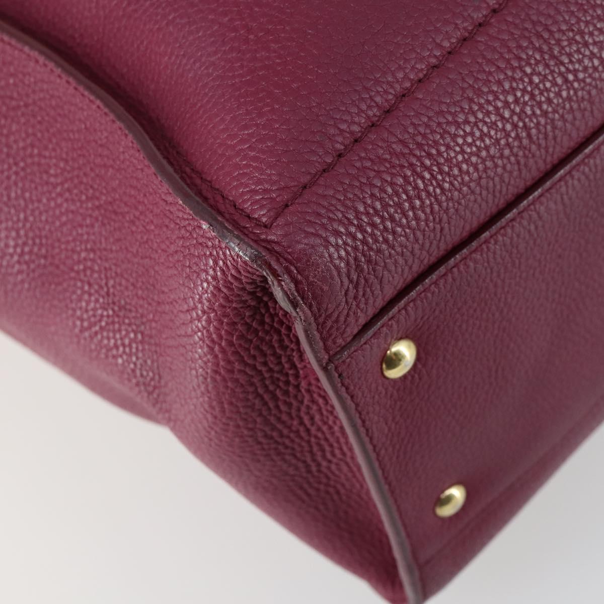 Salvatore Ferragamo Gancini Tote Bag Leather Purple Gold Auth 161588