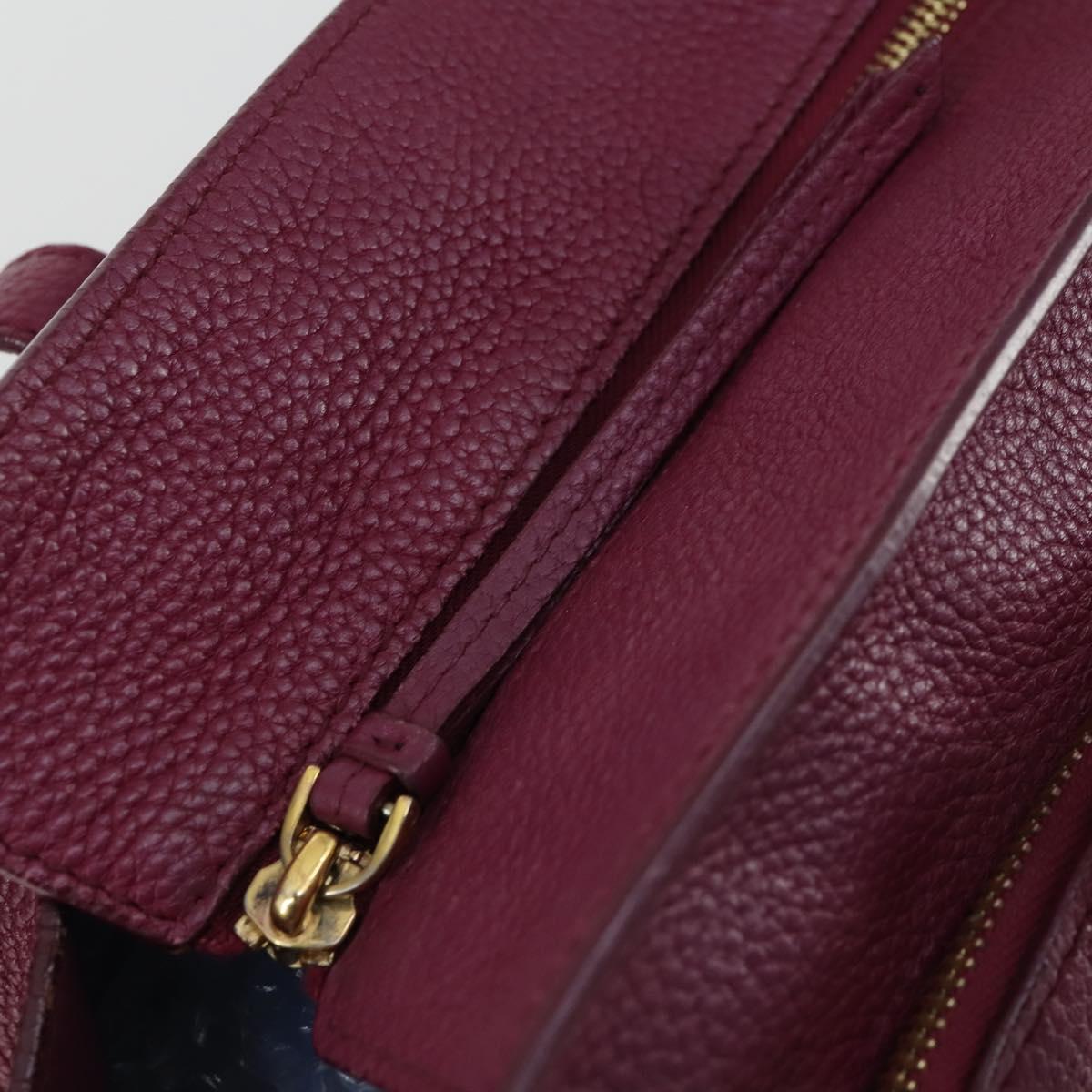 Salvatore Ferragamo Gancini Tote Bag Leather Purple Gold Auth 161588