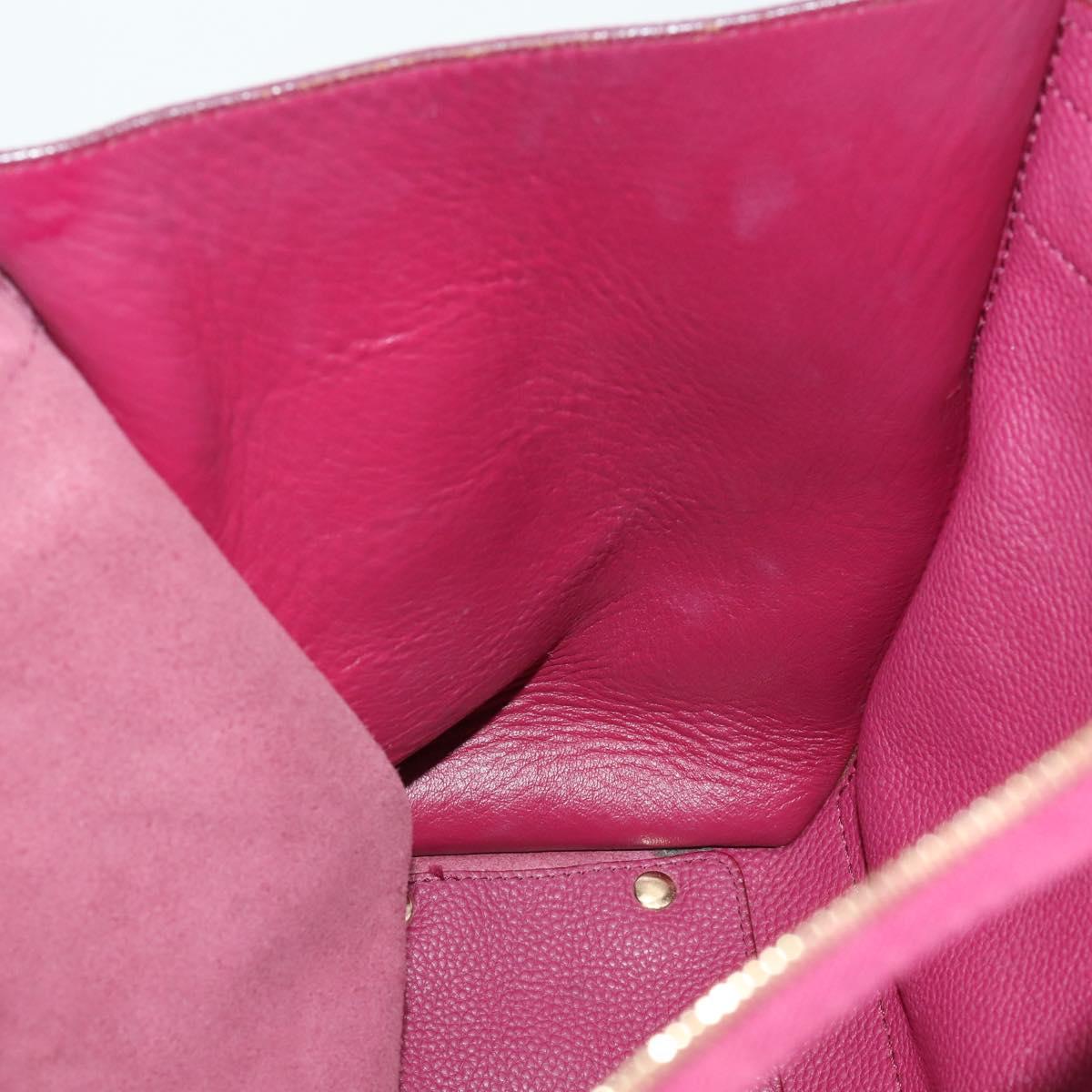Salvatore Ferragamo Gancini Tote Bag Leather Purple Gold Auth 161588