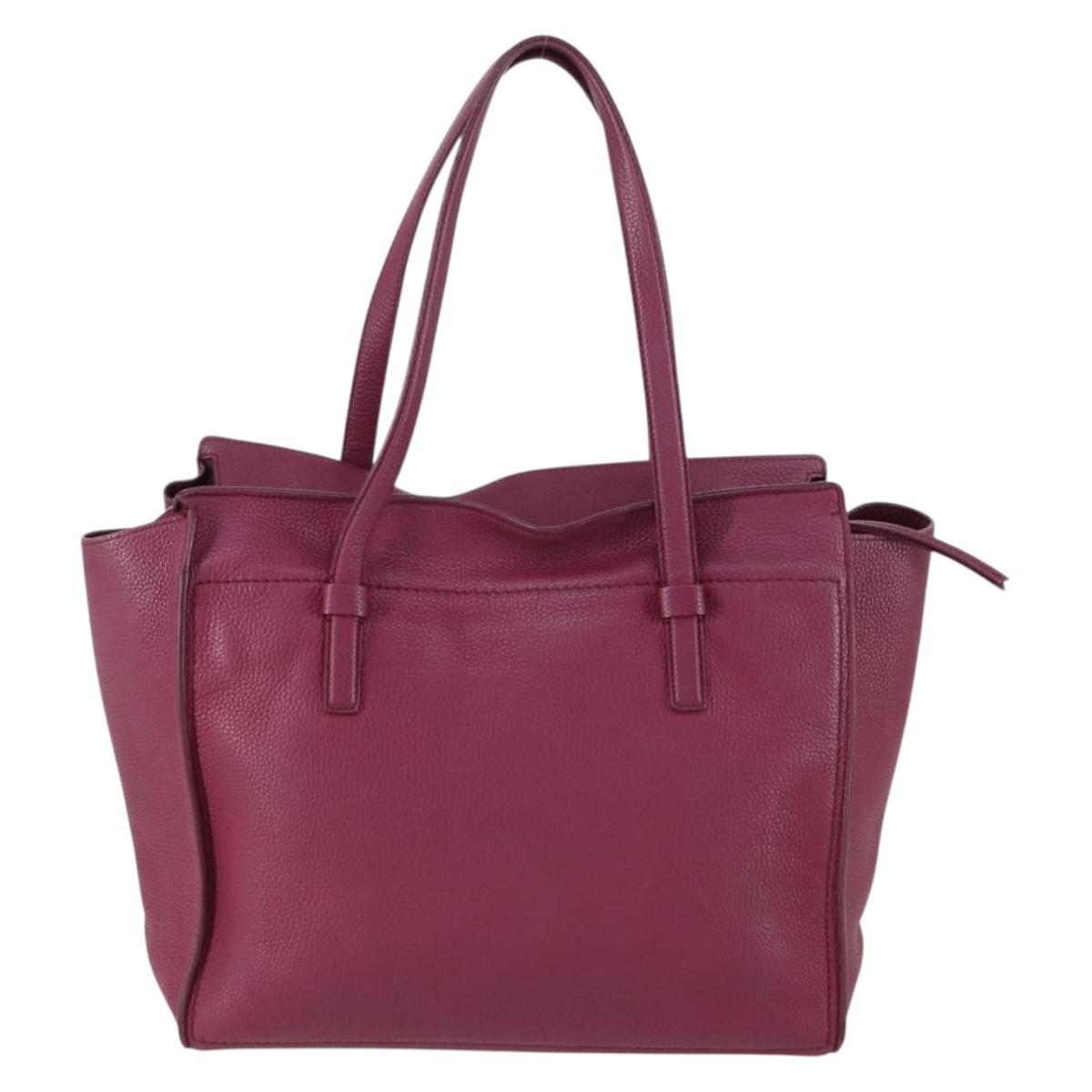 Salvatore Ferragamo Gancini Tote Bag Leather Purple Gold Auth 161588