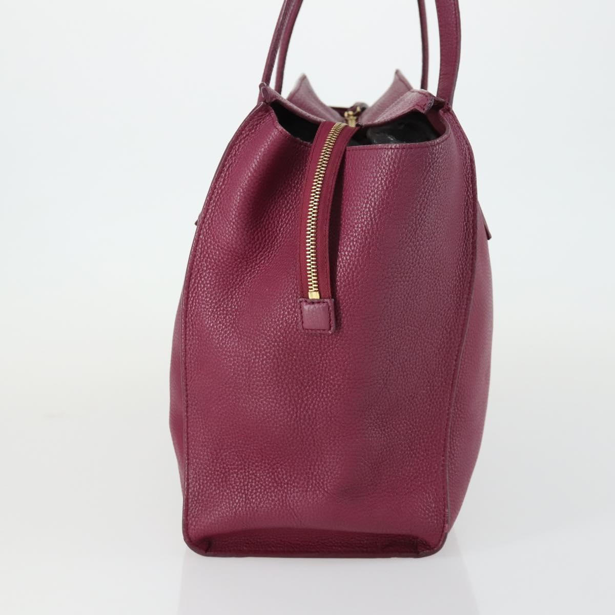 Salvatore Ferragamo Gancini Tote Bag Leather Purple Gold Auth 161588
