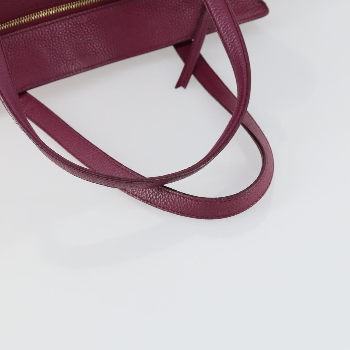 Salvatore Ferragamo Gancini Tote Bag Leather Purple Gold Auth 161588
