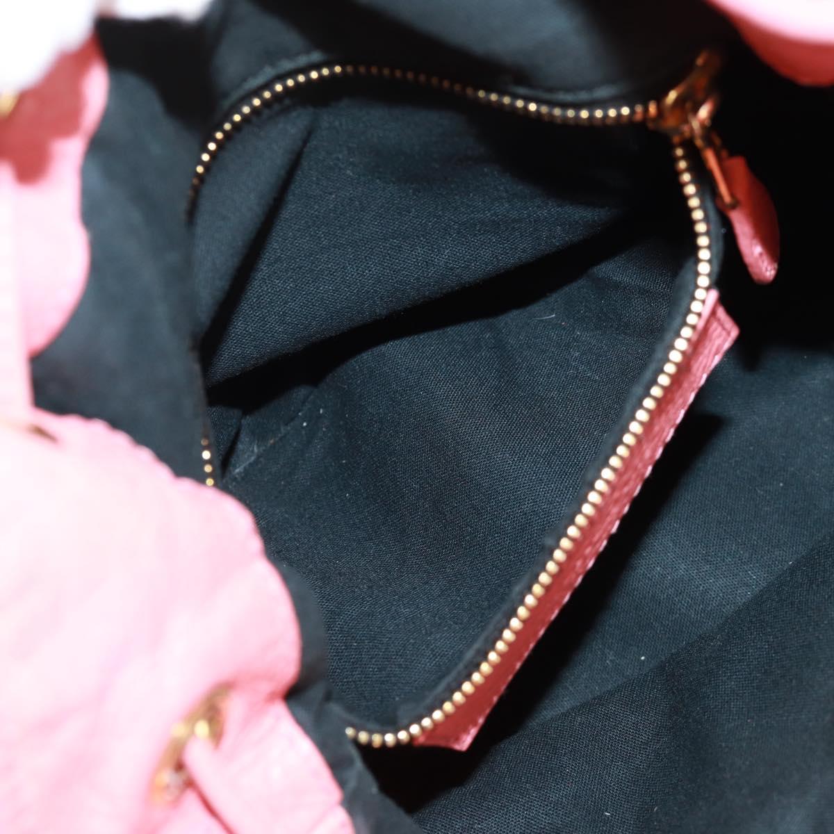 BALENCIAGA Giant Mini Pom Pom Hand Bag Leather 2way Pink Gold Auth 161592V