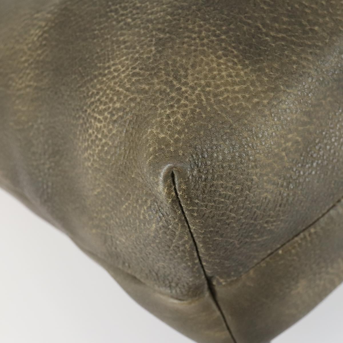 GUCCI Bamboo Shoulder Bag Leather Brown Gold 218499 Auth 161596