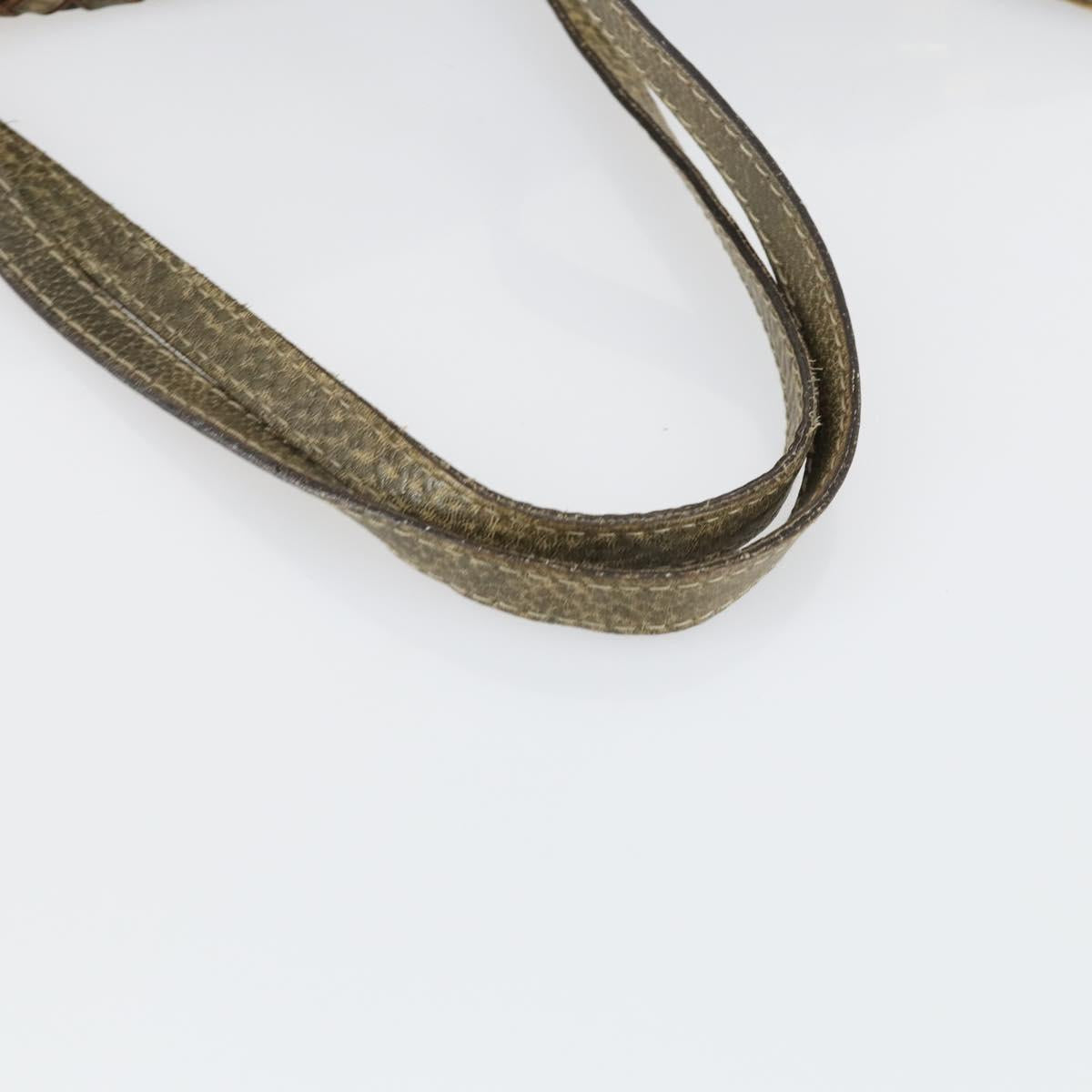 GUCCI Bamboo Shoulder Bag Leather Brown Gold 218499 Auth 161596