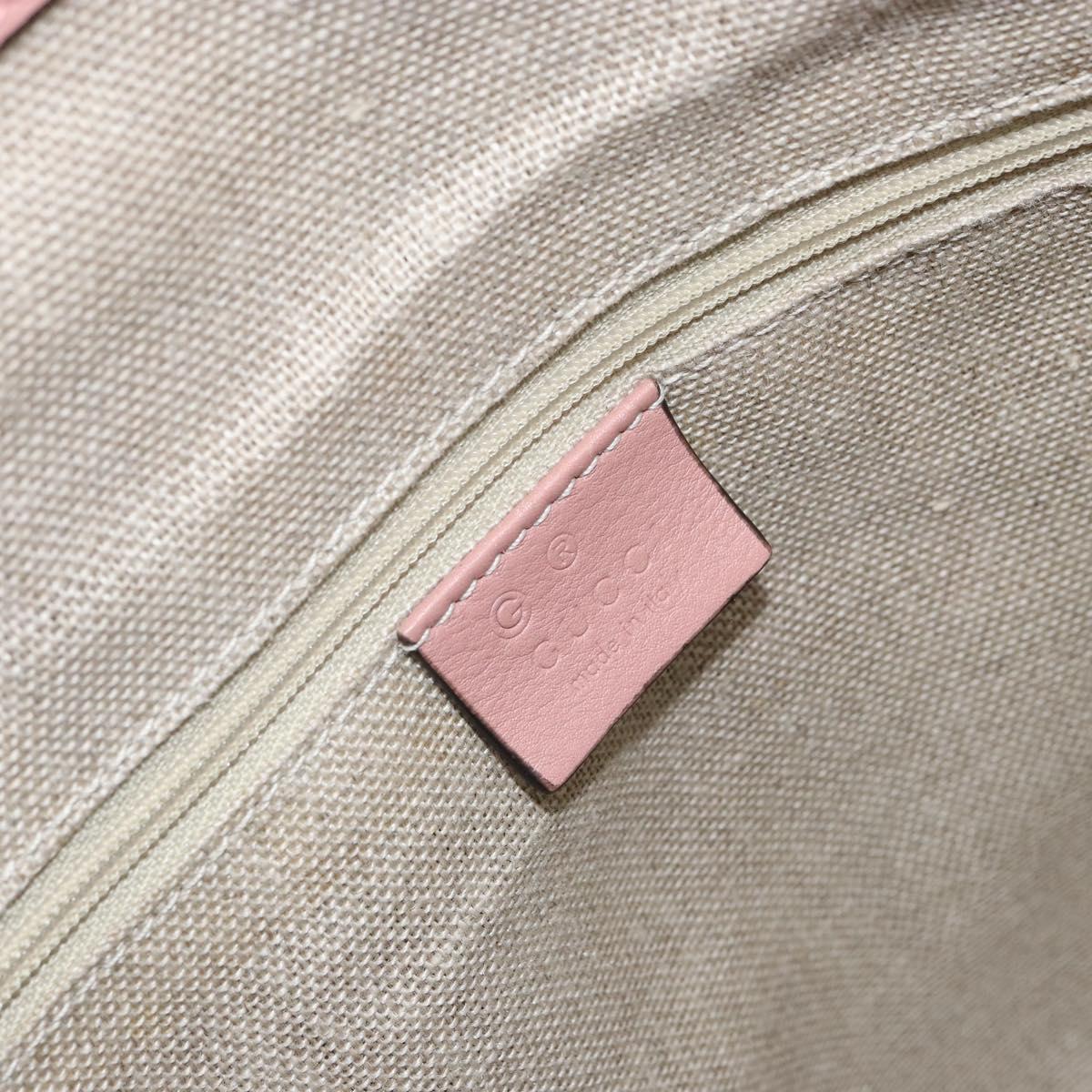 GUCCI Micro GG Canvas Guccissima Tote Bag Leather Pink Gold 449657 Auth 161597