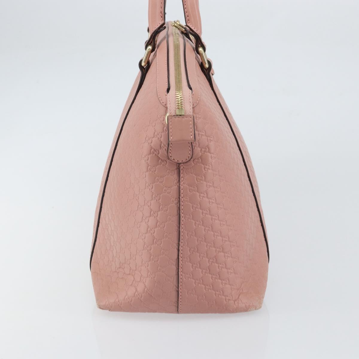 GUCCI Micro GG Canvas Guccissima Tote Bag Leather Pink Gold 449657 Auth 161597