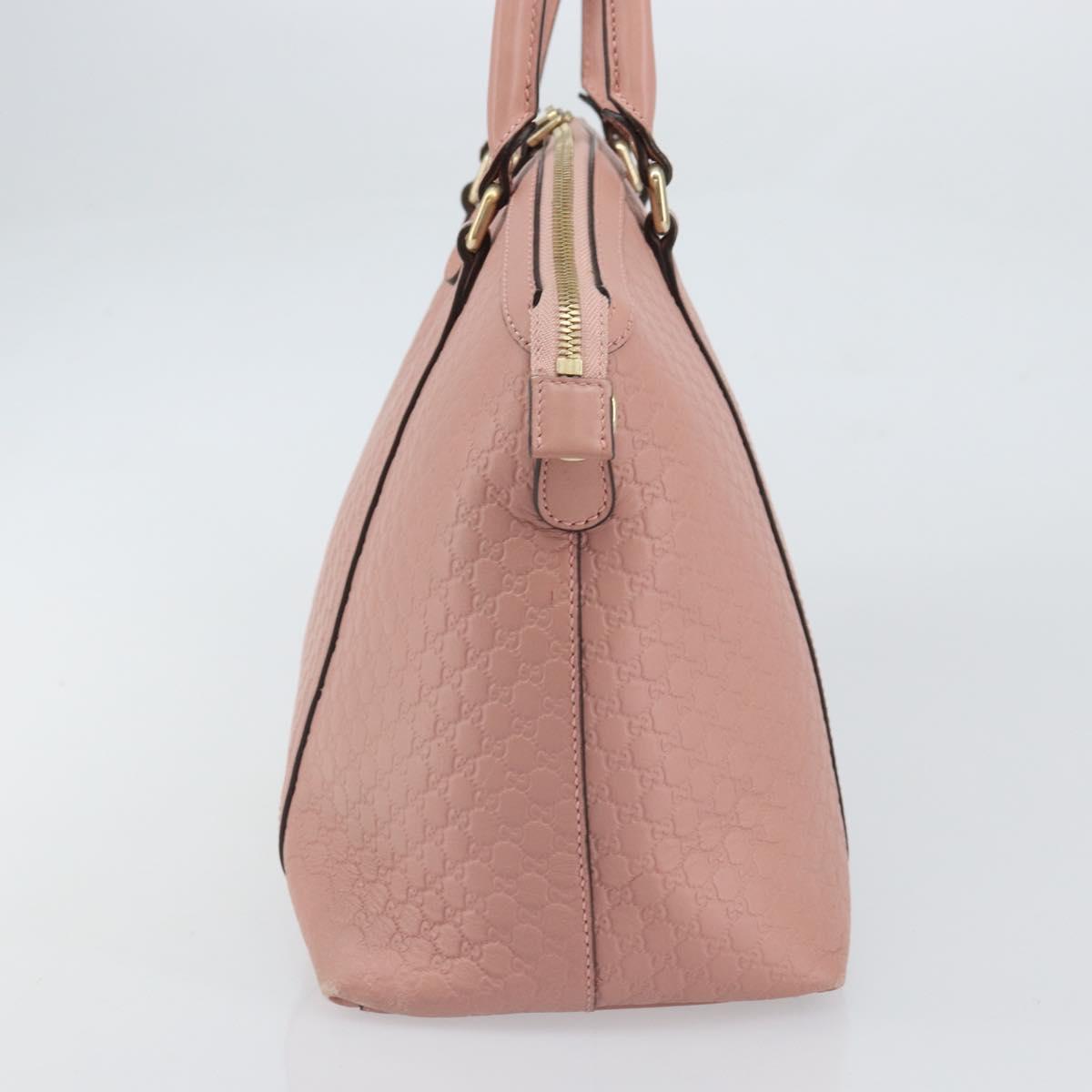 GUCCI Micro GG Canvas Guccissima Tote Bag Leather Pink Gold 449657 Auth 161597