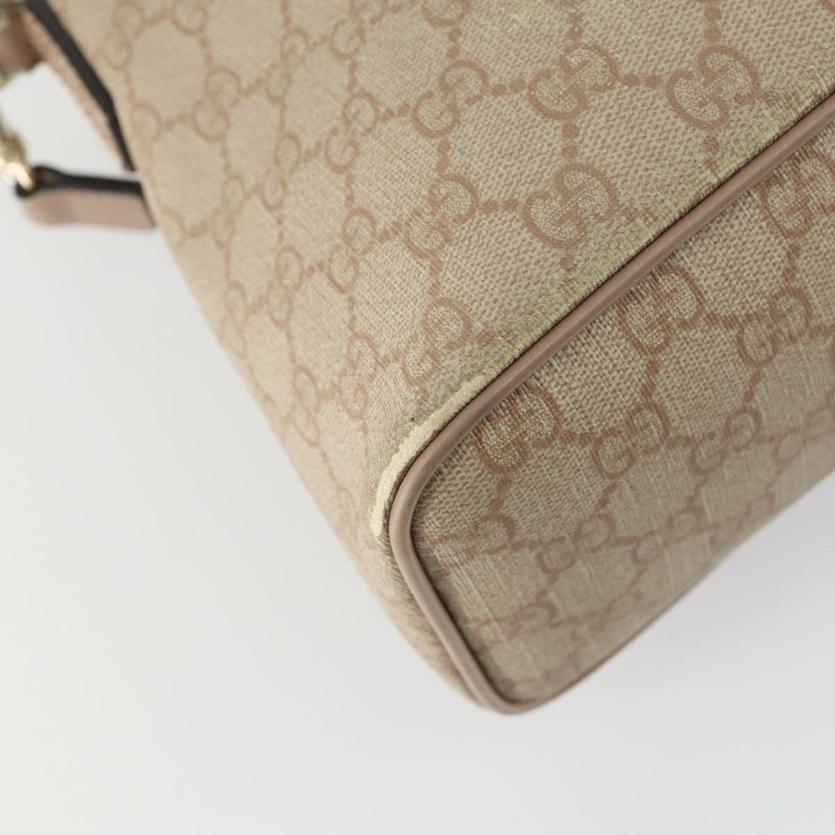 GUCCI GG Supreme Tote Bag PVC 2way Beige Gold 353440 Auth 161600