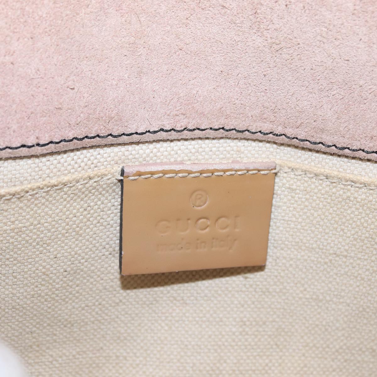 GUCCI Horsebit Chain Emily Shoulder Bag Enamel Beige Gold 283063 Auth 161607