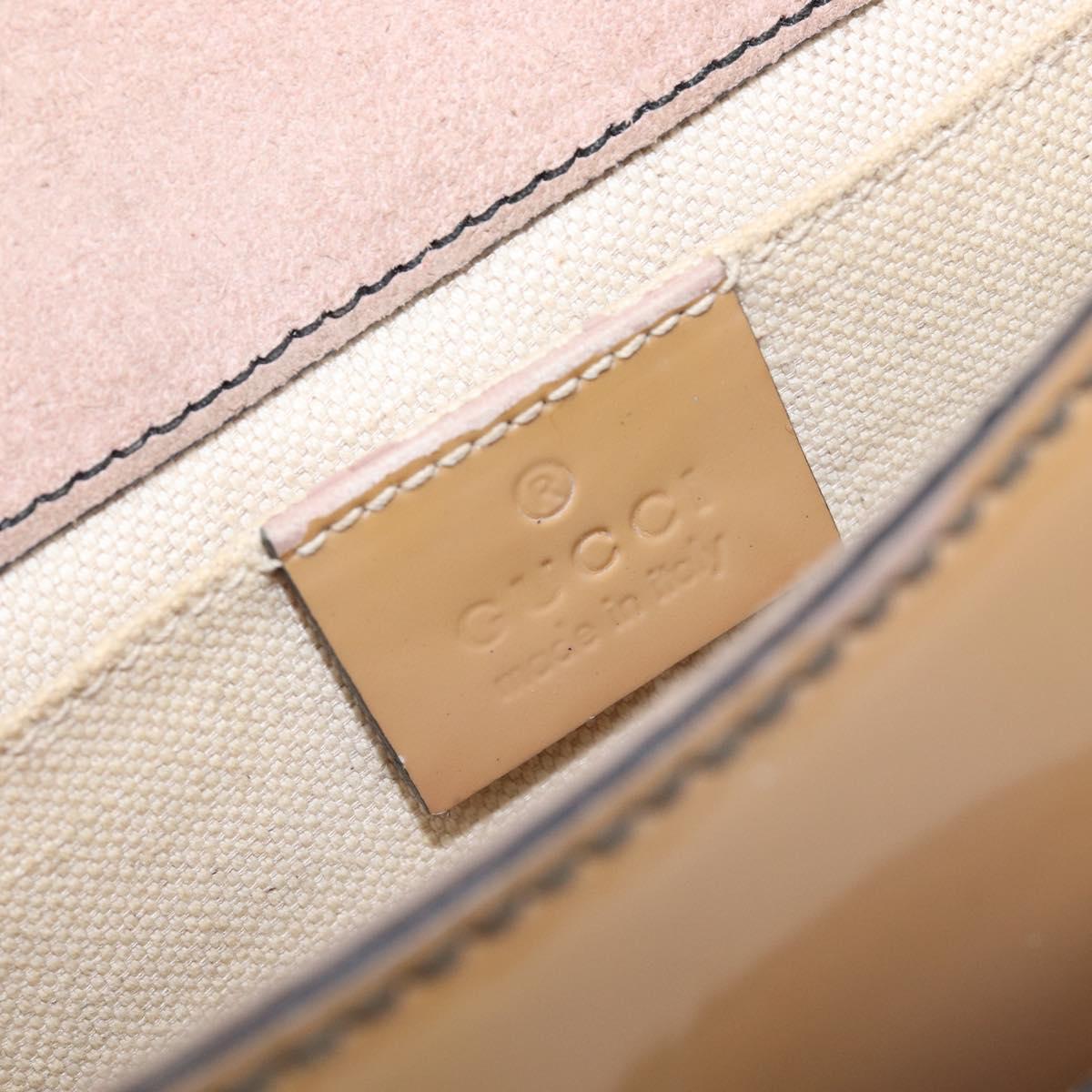 GUCCI Horsebit Chain Emily Shoulder Bag Enamel Beige Gold 283063 Auth 161607