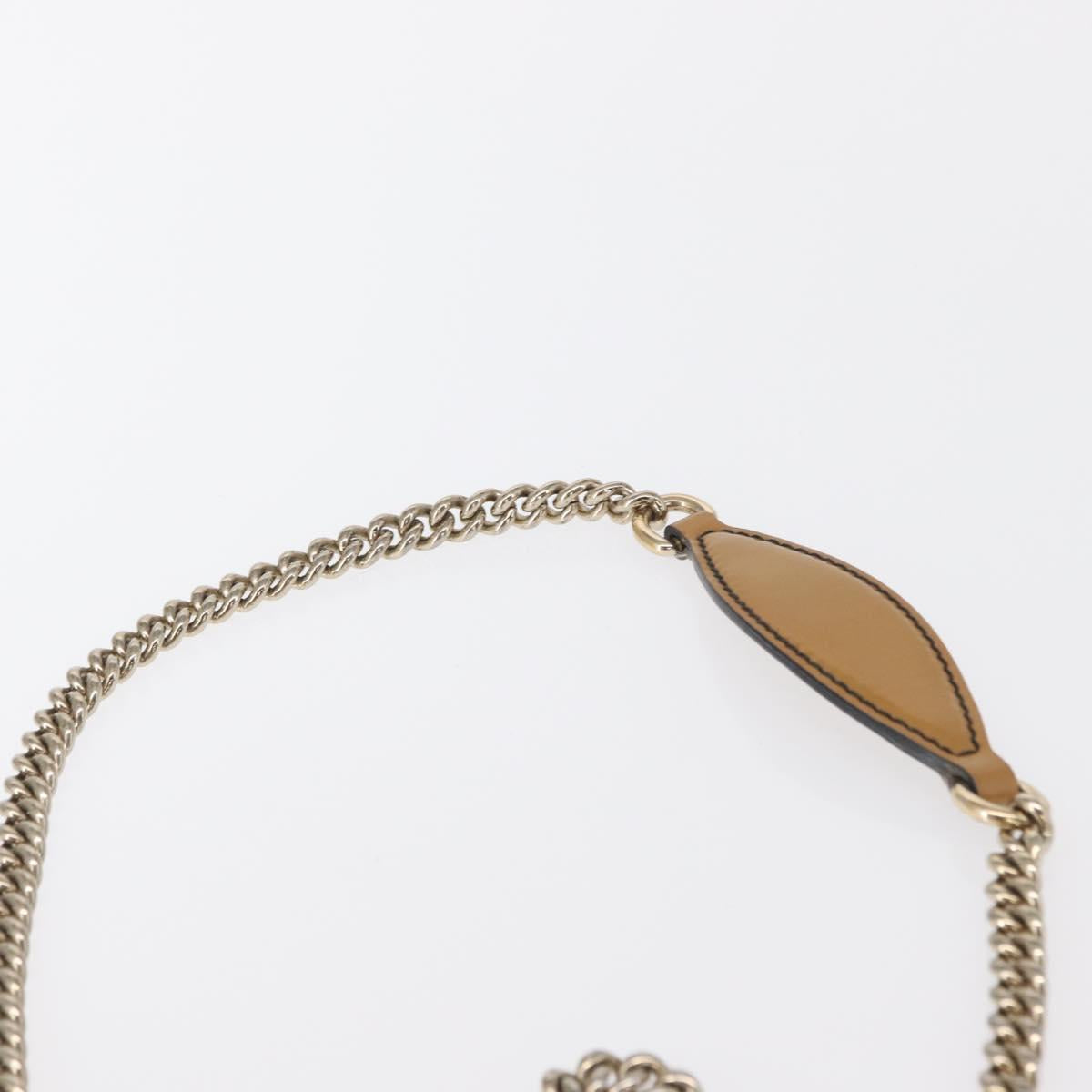 GUCCI Horsebit Chain Emily Shoulder Bag Enamel Beige Gold 283063 Auth 161607
