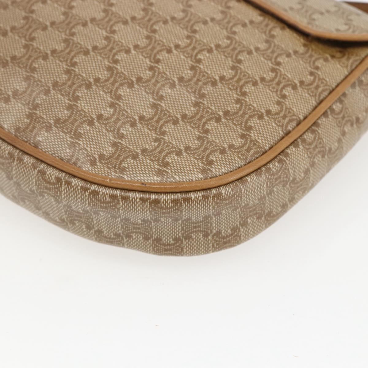 CELINE Macadam Canvas Shoulder Bag PVC Beige Gold Auth 161609