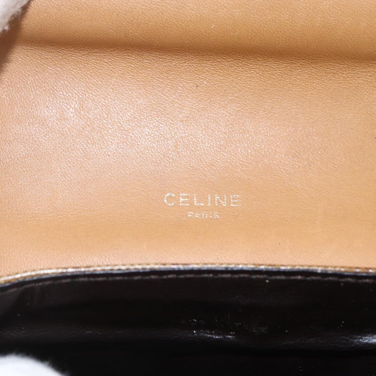 CELINE Macadam Canvas Shoulder Bag PVC Beige Gold Auth 161609