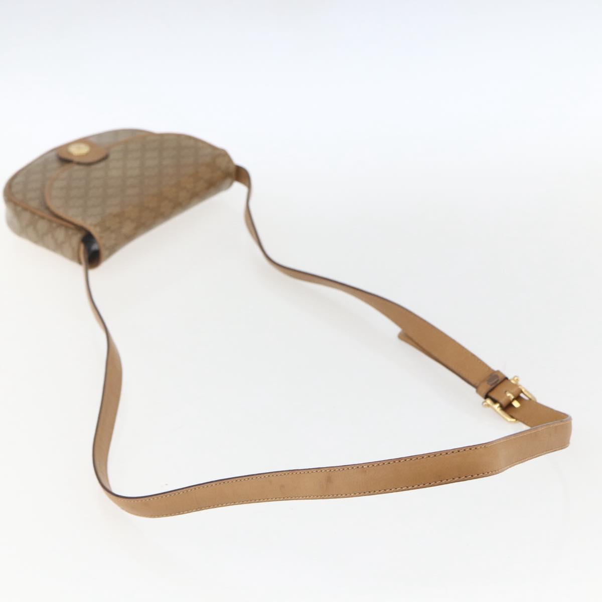 CELINE Macadam Canvas Shoulder Bag PVC Beige Gold Auth 161609