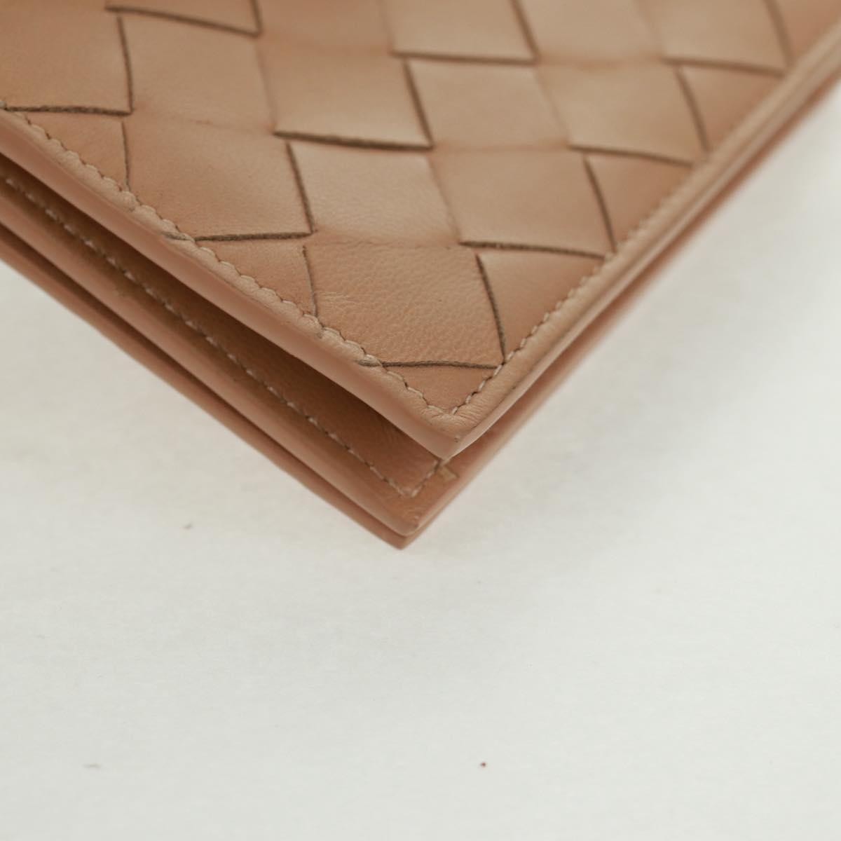 BOTTEGA VENETA INTRECCIATO Card Case Leather Beige Auth 161610V