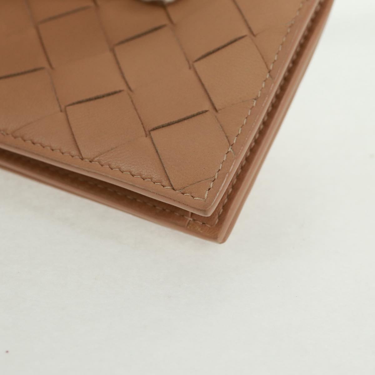 BOTTEGA VENETA INTRECCIATO Card Case Leather Beige Auth 161610V