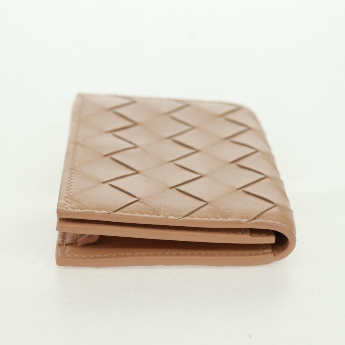BOTTEGA VENETA INTRECCIATO Card Case Leather Beige Auth 161610V
