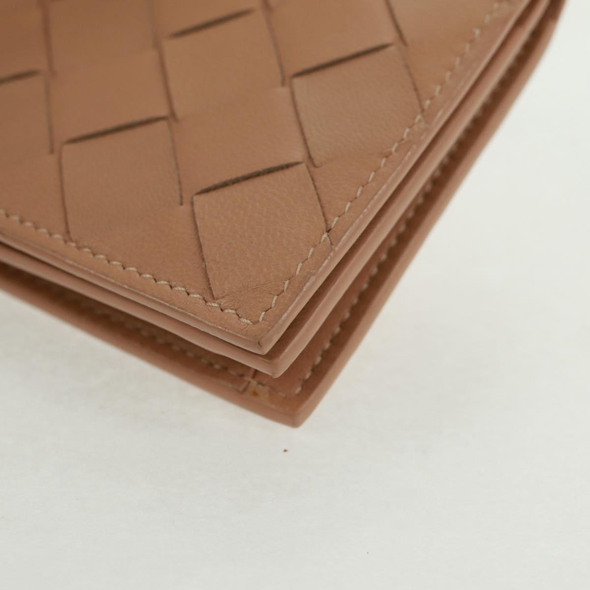 BOTTEGA VENETA INTRECCIATO Card Case Leather Beige Auth 161610V