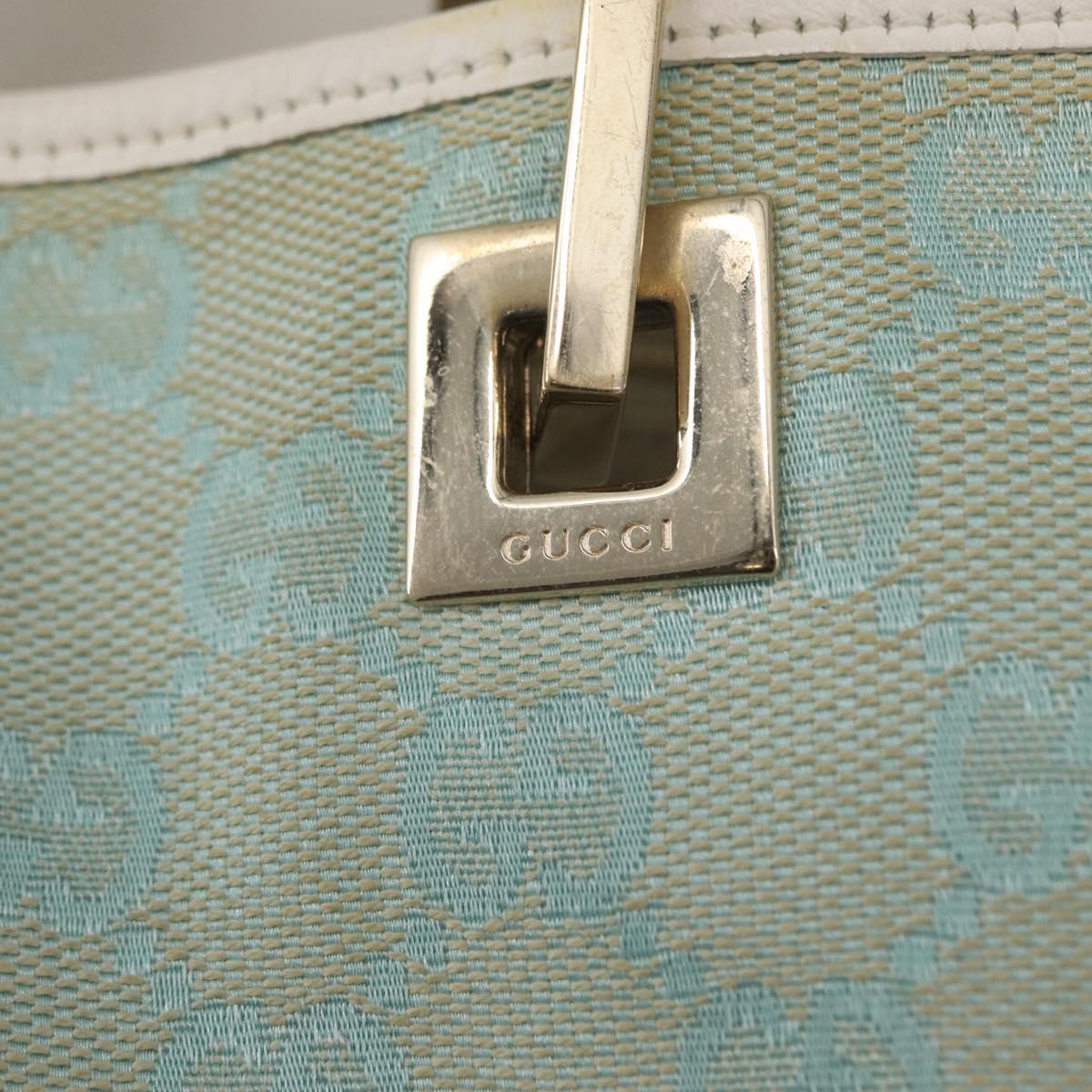 GUCCI GG Canvas Tote Bag Gold Light green 002 1098 1705 Auth 161613