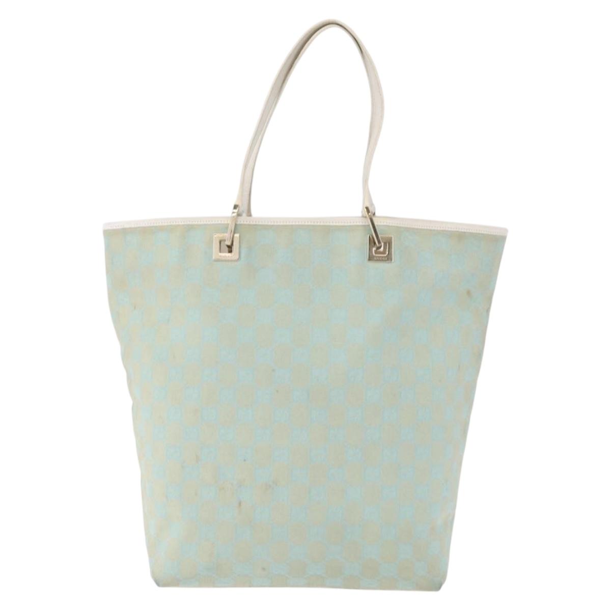 GUCCI GG Canvas Tote Bag Gold Light green 002 1098 1705 Auth 161613