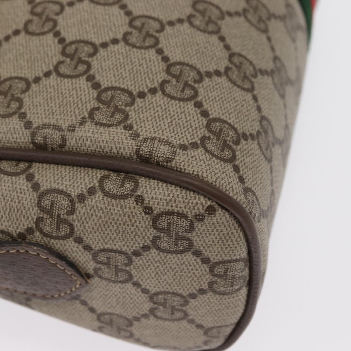 GUCCI GG Supreme Web Sherry Line Bag PVC Beige Gold 24 02 005 Auth 161616